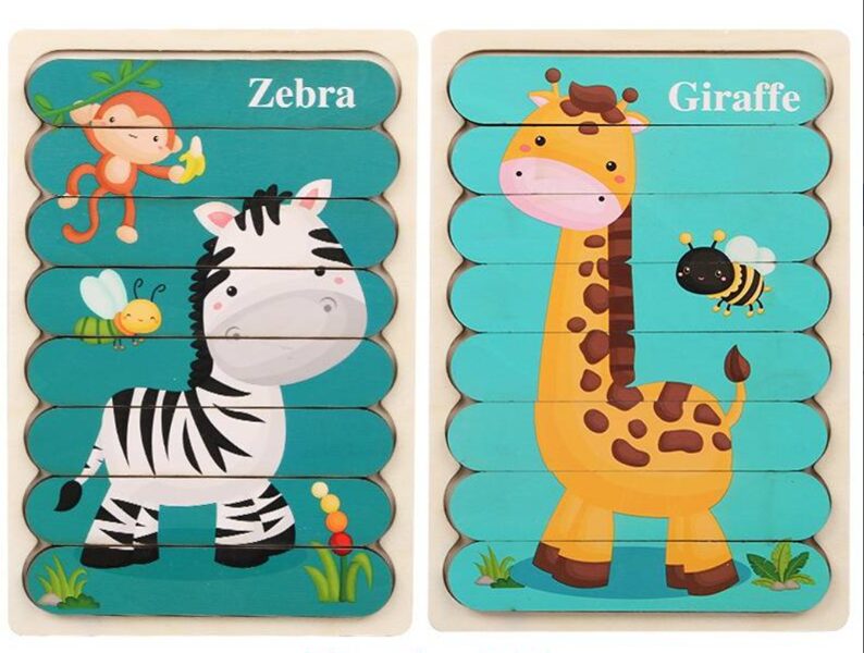 Puzle "Zebra un Žirafe"
